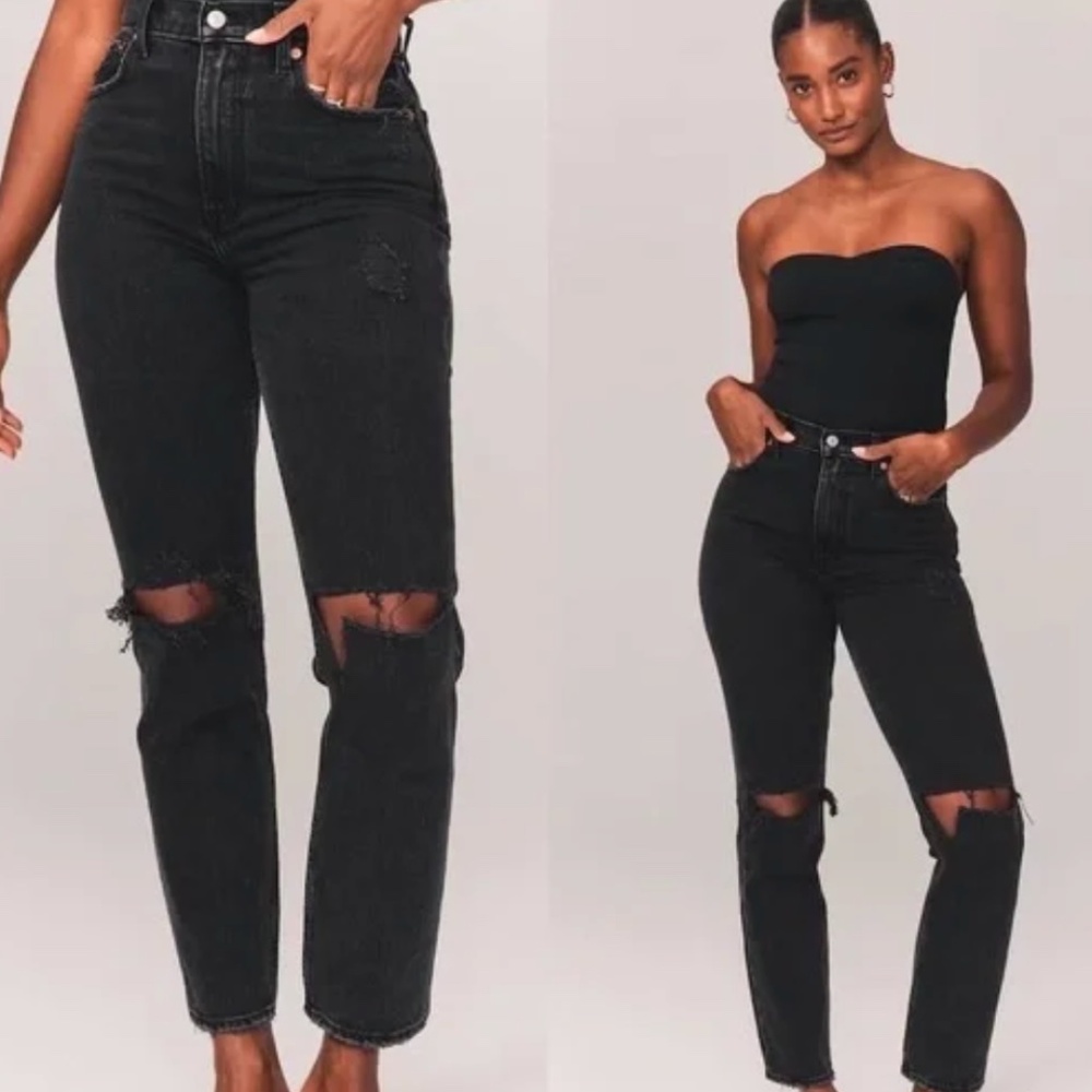 abercrombie: Curve Love Ultra High Rise 90s Straight Jean